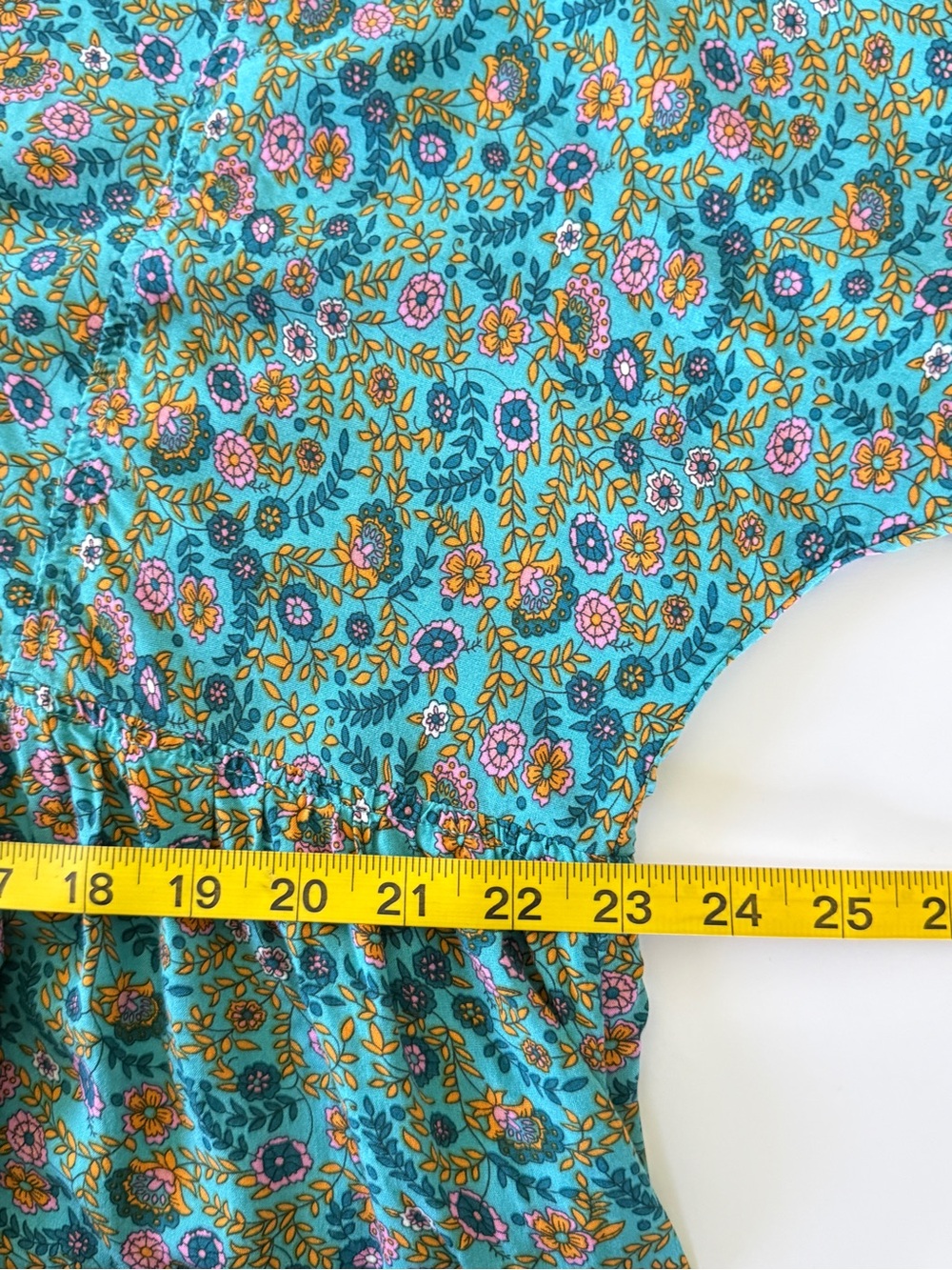 Natural Life Stella V Neck Dress Blue Floral Peasant Prairie Boho XL - Picture 11 of 12